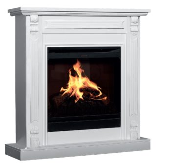Camino elettrico Vienna laccato bianco